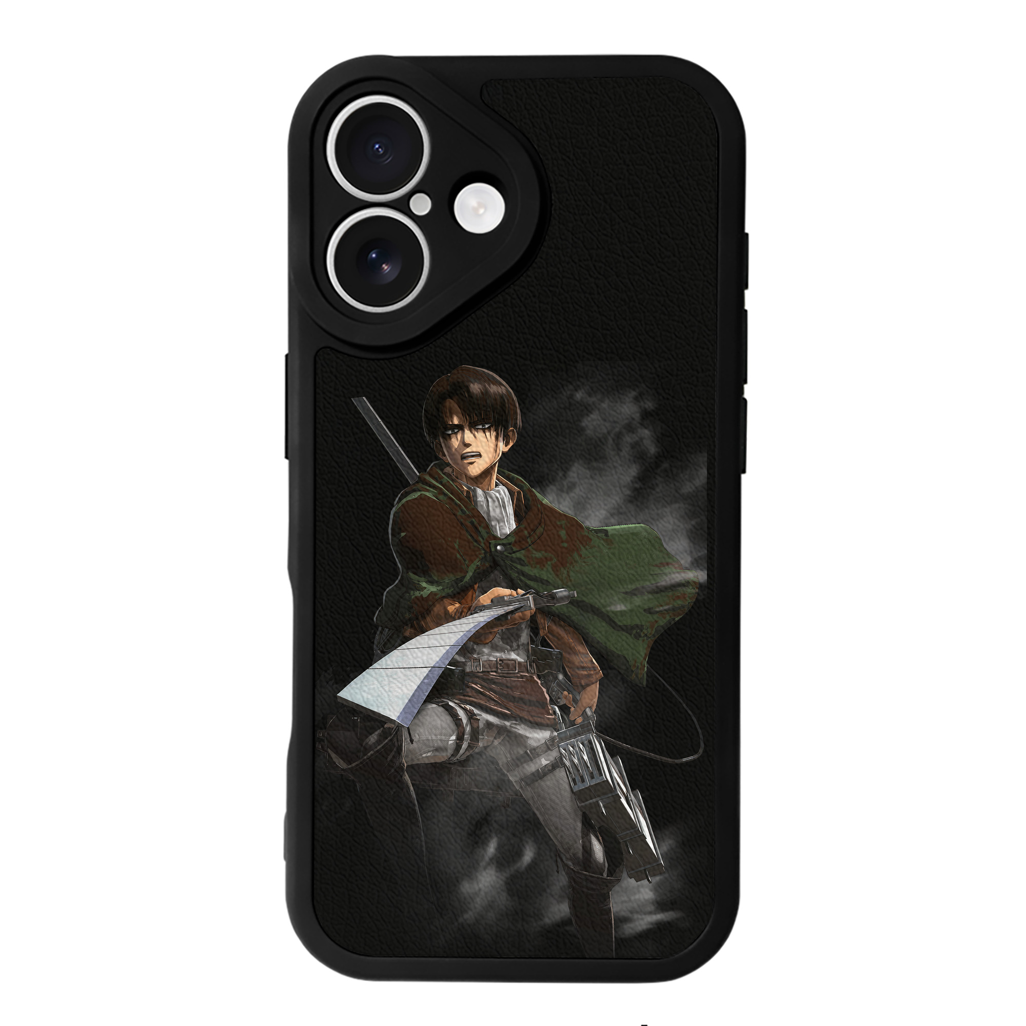 （画像用） 進撃の巨人 リヴァイ·アッカーマン Attack on Titan Levi Ackerman 【iPhone 16シリーズ対応】シリコンスマホケース（レザー調） 材質：シリコン